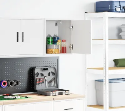 Produktbild von Best Möbel Garagen-Wandschrank Weiß Holzwerkstoff - Aktenschränke A860625