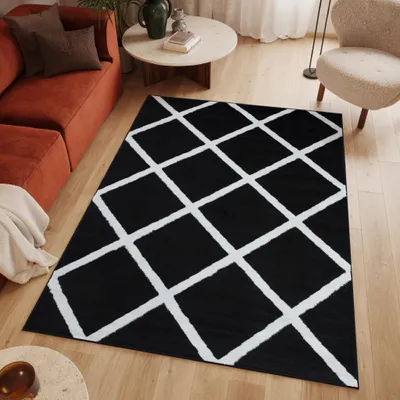Obrázok produktu pre Tapiso koberec LUXURY Modern White Black Obývacia izba ÖKOTEX 140 x 200 cm