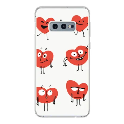 Produktbild von MuchoWow® Handyhülle Schutzhülle Hülle für Samsung Galaxy S10e Eine Illustration von neun Herzen mit Emotionen Silikon Softcase Handy Hülle - Handy