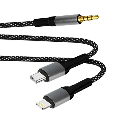 Immagine prodotto di Adattatore USB-C + iPhone Lightning per connessione jack da 3,5 mm, LinQ