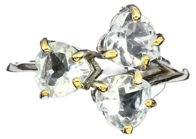 Produktbild von Silberring mit Aquamarin, 925er Silber, Ringgröße 17,5, Herzform