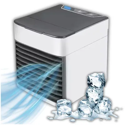 Obrázek produktu pro Mobilní klimatizace s vodní nádržkou, mini ventilátor 3 v 1, USB, tichý, 4 rychlosti, osobní ochlazovač pro domácnost, pokoj a kancelář