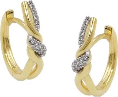 Obrázek produktu pro Kreolské náušnice 18x4mm křížové zirkony 9Kt ZLATO