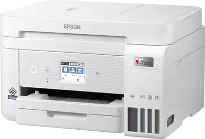 Produktbild von Epson EcoTank ET-4856 - Multifunktionsdrucker - Farbe - Tintenstrahl - nachfüllbar - A4 (Medien) - bis zu 15.5 Seiten/Min. (Drucken) - 250 Blatt - 33.6 Kbps - USB, LAN, Wi-Fi - weiß