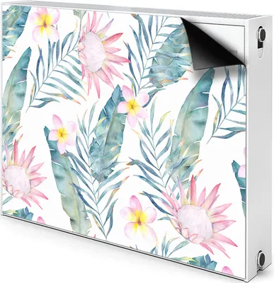 Produktbild von Magnet Heizung Verkleidung Abdeckung Heizung Heizkörperabdeckung 100x60 cm  - Helle rosa Blumen