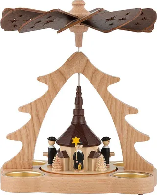 Produktbild von 1-stöckige Pyramide Seiffener Kirche (22cm) von HoDreWa Legler