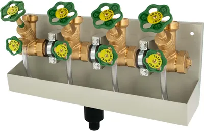 Produktbild von SCHLÖSSER Kompakt-Verteilerstation 4-Strang Verteiler - Zulauf 1 1/4 (5/4) Zoll - DN 32, mit Ablaufrinne