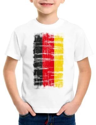 Produktbild von BaumwolleCloud Deutschland Vintage Flagge Kinder T-Shirt EM WM Olympia