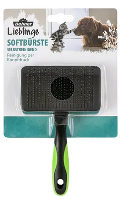 Tierhaarbürste, selbstreinigend, für Hunde und Katzen, Kunststoff