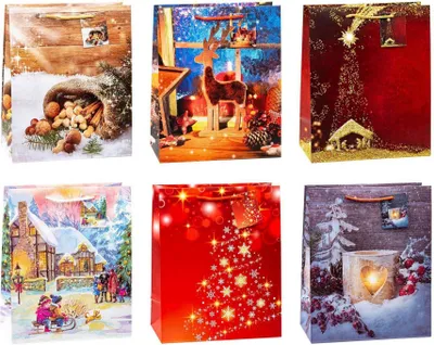 Produktbild von TSI 12er Set Geschenktüten groß 32x26x13,5 cm Weihnachten Serie 10