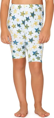 Produktbild von Merry Style Mädchen Kurze Leggings MS10-406(Weiß/Blau Gold Sterne,110)