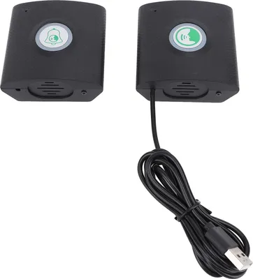 Obrázok produktu pre Zvonček USB Nabíjateľný nastaviteľná hlasitosť s dlhým dosahom Bezdrôtový 2-cestný interkomový zvonček pre domácnosť Byt Kancelária Čierna