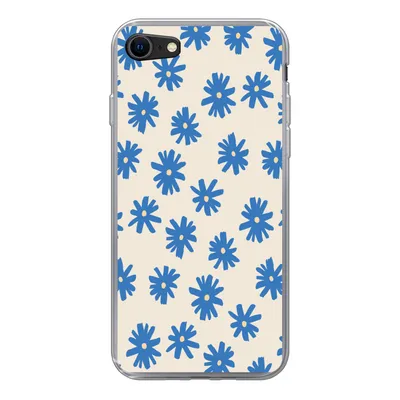Produktbild von MuchoWow® Handyhülle Schutzhülle Hülle für iPhone SE 2020 Blume - Muster - Minimalismus Silikon Softcase Handy Hülle - Kartenbesitzer