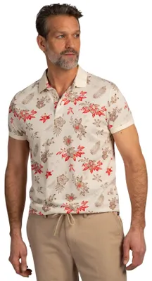 Produktbild von Creme Poloshirt New Zealand rote Blumen Print