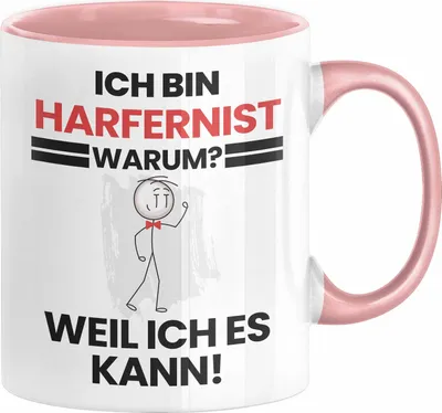 Produktbild von Harfenist Geschenk Tasse Lustiger Spruch Ich Bin Harfenist Warum Weil Ich Es Kann Geschenkidee Bester Harfenist Geburtstag Kaffee-Becher (Rosa)