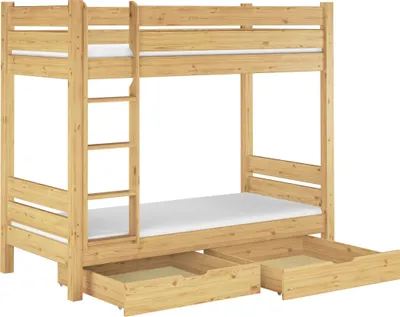 Produktbild von 60.16-09 M S2 Etagenbett f. Erwachsene 90x200, Nische 100 cm, mit 2 Rollroste, 2 Matratzen u 2 Bettkästen
