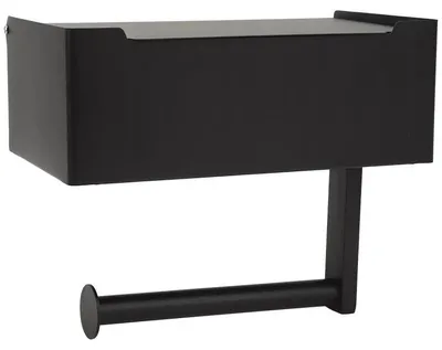 Image de Verk 27242 Porte-papier hygiénique avec tablette noir