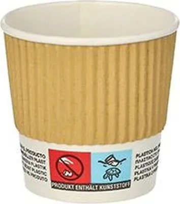 Produktbild von 500 Einweg-Kaffeebecher Pappe "pure", 0,1 l, doppelwandig Kaffee Espresso Heißgetränk Ripple Pappbecher