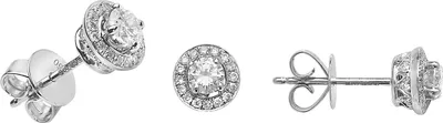 Produktbild von Wunderschöne 18 Karat (750) Weißgold Damen - Diamant Paar Ohrstecker Brillant-Schliff 0.55 Karat G - VS - 7mm*7mm; TRS15792