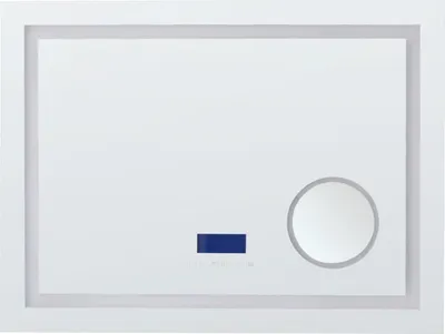 Produktbild von BELIANI Badspiegel Silber Rechteckig 60 x 80 cm mit LED Beleuchtung Antibeschlag Kosmetikspiegel Bluetooth Lautsprecher Uhr Touch Sensor Modern