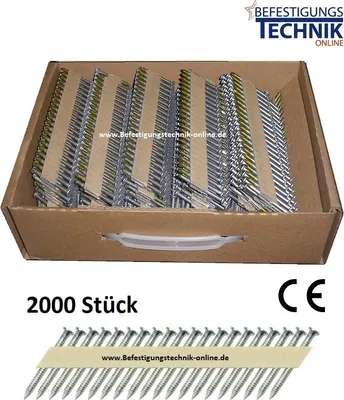 Produktbild von 2000 Ankernägel 4,0x40mm 34° papier für Ankernagler KMR Tjep KA2 Paslode