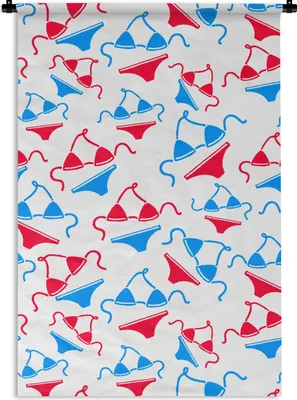 Produktbild von MuchoWow® Wandteppich Wandbehang Bikini - Strand - Schnittmuster 60x90 cm Tapisserie Dekoration Wandtuch - Foto-Teppich - Abwaschbar