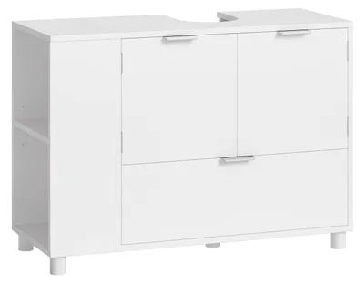 Immagine prodotto di Mobiletti sotto lavello, bianco, con 2 ante e un cassetto, dimensioni 30 x 60 x 75 cm