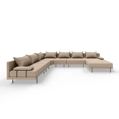 Produktbild von TRADA Gartenecksofa Bahama XXL Beige Links 410x298 cm Gartenmöbel set Wasserabweisend Stoff