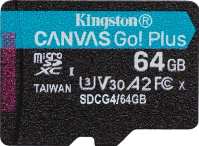 Produktbild von Kingston Technology Canvas Go! Plus Gen4 microSDXC 64 GB – bis 200 MB/s Lesen, UHS-I U3, A2, V30