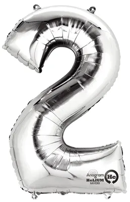 Obrázok produktu pre amscan® 2798201 Fóliový balón číslo 2 - strieborný