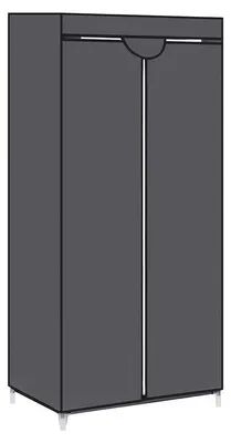 Produktbild von Stoffgarderobe - faltbar - Grau - 75 x 45 x 160 cm