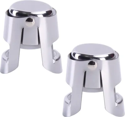 Immagine prodotto di Set da 2 tappi per spumante in acciaio inossidabile | Tappi per bottiglie di champagne, prosecco e vino in vetro | Tappi per bottiglie di bevande | Tappi ERMETICI - Sigillatura bottiglie | Tappi sottovuoto per bottiglie