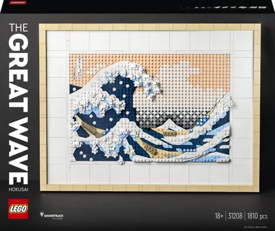 Produktbild von LEGO 31208 Art Hokusai – Große Welle, 3D Japanische Wanddeko, Bastelset, gerahmte Ozean-Leinwand, Hobbys für Erwachsene, DYI, Home- und Büro-Deko