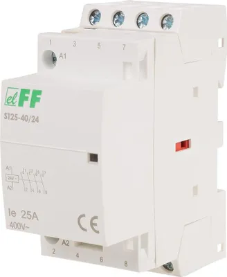 Obrázok produktu pre Modulárny stýkač 25A 4xNO 24V AC ST25-40 24V F&F