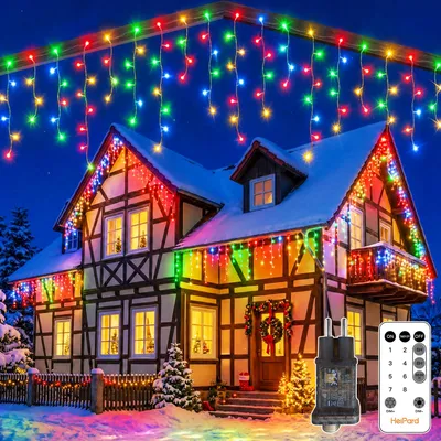 Eiszapfen-Lichterkette 360 LED 9 m mehrfarbig