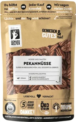 Produktbild von Pekannüsse, ganze Pekannusskerne, Nüsse ohne Schale, 3 x 150g