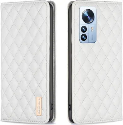 Obrázek produktu pro Xiaomi 12 Pro Pouzdro, Elegantní Flip Kožené Pouzdro s Kapsami na Karty a Stojánkem pro Xiaomi 12 Pro Bílý