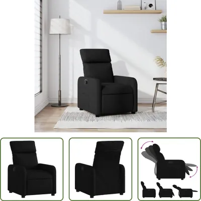 Produktbild von The Living Store Relaxsessel Schwarz Stoff