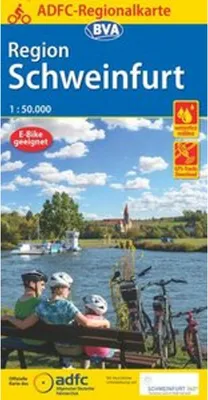 Immagine prodotto di Carta regionale ADFC di Schweinfurt, 1:50.000, resistente agli strappi e alle intemperie, download tracce GPS
