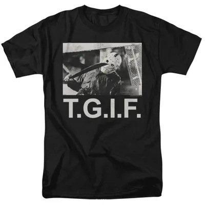 Obrázok produktu pre Piatok trinásty – tričko "T.G.I.F." pre pánov/dámy, uni model TV38619 (veľkosť M) (čierna)
