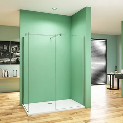 Produktbild von B.110x50cm H.200cm Duschabtrennung Walk in 8mm Nano Glas Badezimmer Duschwand 131131