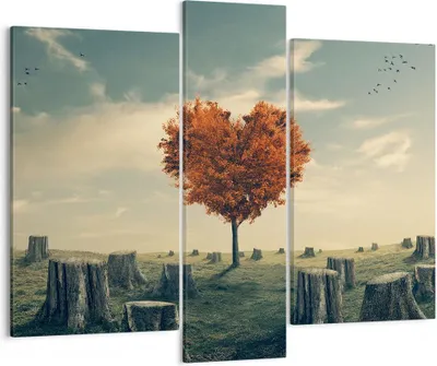 Produktbild von Bild auf Leinwand - Leinwandbild - Baum Natur Wiese - 95x80cm - Wand Bild - Wanddeko - Wandbilder - Leinwanddruck - Bilder - Kunstdruck - Wanddekoration - Leinwand bilder - Wandkunst - CB95x80-3751