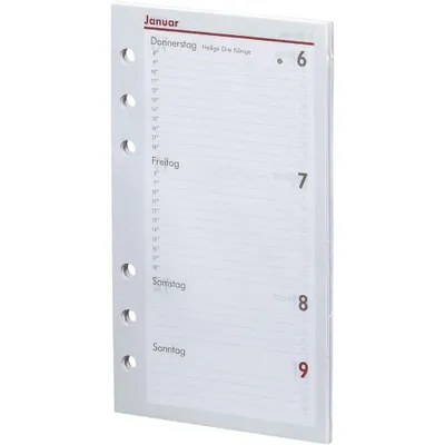 A page from a planner with dates and times listed.