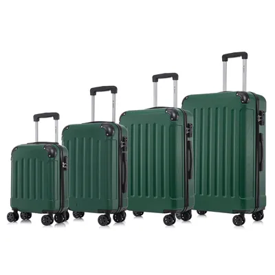 Produktbild von yonsly Premium Reisekoffer TSA-Schloss,YKK-Reißverschluss Hartschalen-Koffer Kabinenkoffer Rollkoffer Suitcase Handgepäck (Dunkelgrün, S-M-L-XL-Set)