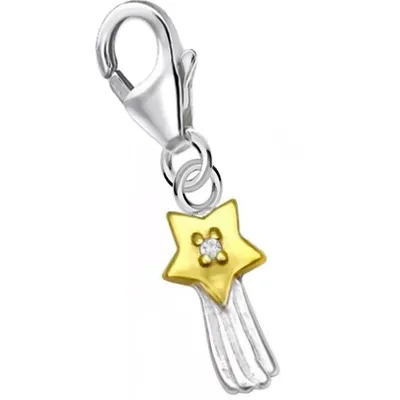 Charm Anhänger Sternschnuppe I Gold Silber Glücksbringer

