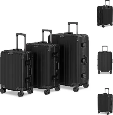 Produktbild von Voyagoux® AEON Kofferset 3-teilig - Koffer - TSA-Schloss - Mit Rollen - Schwarz - Aluminiumrahmen