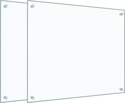 Produktbild von vidaXL Küchenrückwände 2 Stk. Transparent 70x60 cm Hartglas