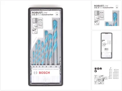 Obrázek produktu pro BOSCH 2607010543 BOSCH Robust Line CYL-9 Multi Construction Mehrzweckbohrer-Set 7-teilig