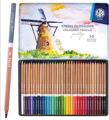 Zdjęcie produktu dla Astra Art-Pap Kredki Owkowe Prestige 36 Kolorw - Metalowe Pudeko