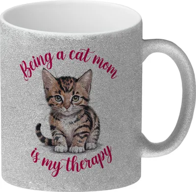 Produktbild von Baby Katze - Being a cat mom Glitzer-Kaffeebecher